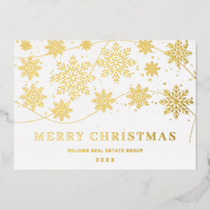Merry Kerstmis Corporate Greeting Gold Folie Feestdagenkaart
