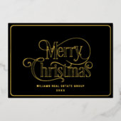 Merry Kerstmis Corporate Greeting Gold Folie Feestdagenkaart (Voorkant)