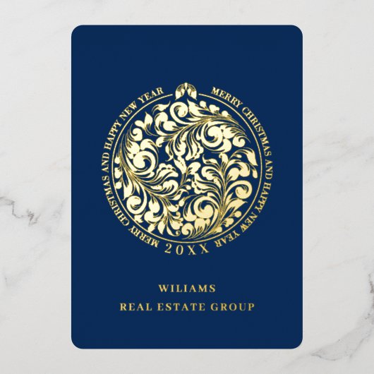 Merry Kerstmis Corporate Greeting Gold Folie Feestdagenkaart (Voorkant)