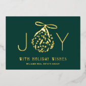 Merry Kerstmis Corporate Greeting Gold Folie Feestdagenkaart (Voorkant)