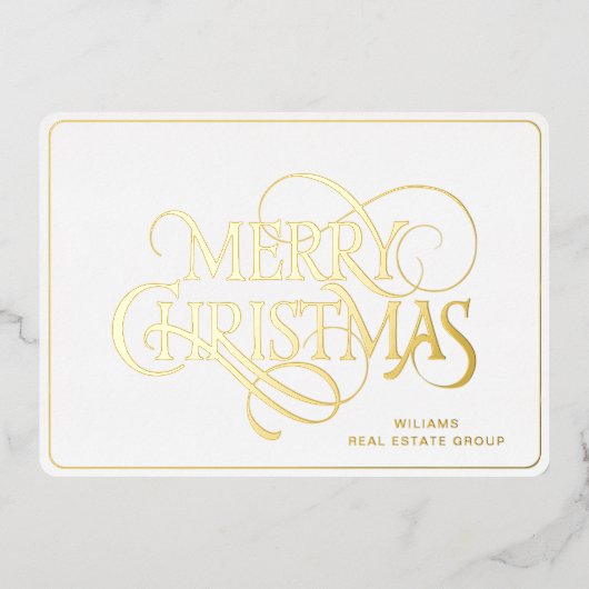 Merry Kerstmis Corporate Greeting Gold Folie Feestdagenkaart (Voorkant)
