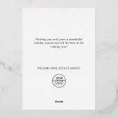 Merry Kerstmis Corporate Greeting Gold Folie Feestdagenkaart (Achterkant)