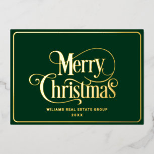 Merry Kerstmis Corporate Greeting Gold Folie Feestdagenkaart
