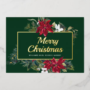 Merry Kerstmis Corporate Greeting Gold Folie Feestdagenkaart