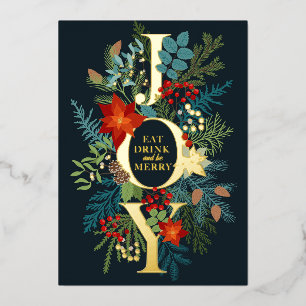 Merry Kerstmis Corporate Greeting Gold Folie Feestdagenkaart