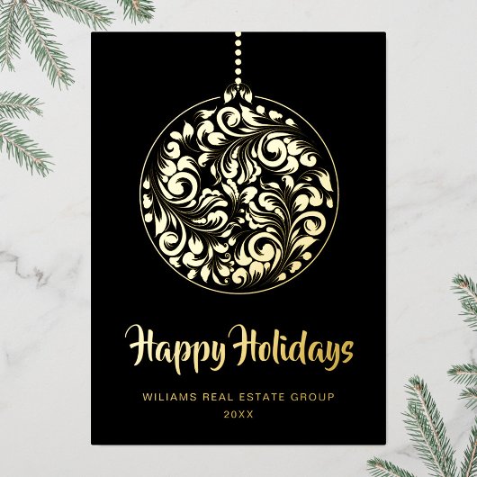 Merry Kerstmis Corporate Greeting Gold Folie Feestdagenkaart