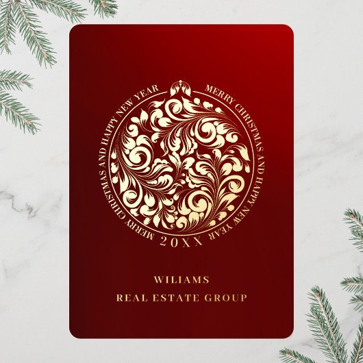 Merry Kerstmis Corporate Greeting Gold Folie Feestdagenkaart