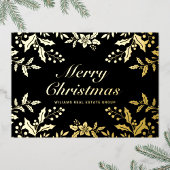 Merry Kerstmis Corporate Greeting Gold Folie Feestdagenkaart