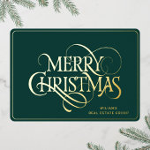 Merry Kerstmis Corporate Greeting Gold Folie Feestdagenkaart