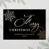 Merry Kerstmis Corporate Greeting Gold Folie Feestdagenkaart