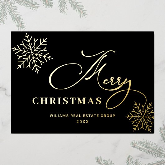 Merry Kerstmis Corporate Greeting Gold Folie Feestdagenkaart