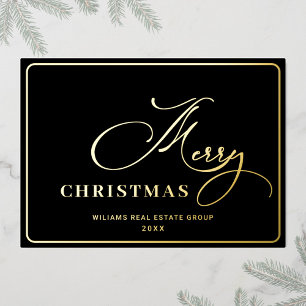 Merry Kerstmis Corporate Greeting Gold Folie Feestdagenkaart