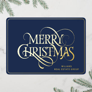 Merry Kerstmis Corporate Greeting Gold Folie Feestdagenkaart