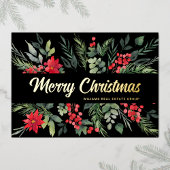 Merry Kerstmis Corporate Greeting Gold Folie Feestdagenkaart