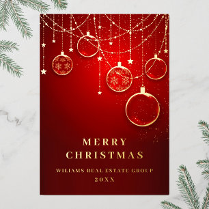 Merry Kerstmis Corporate Greeting Gold Folie Feestdagenkaart