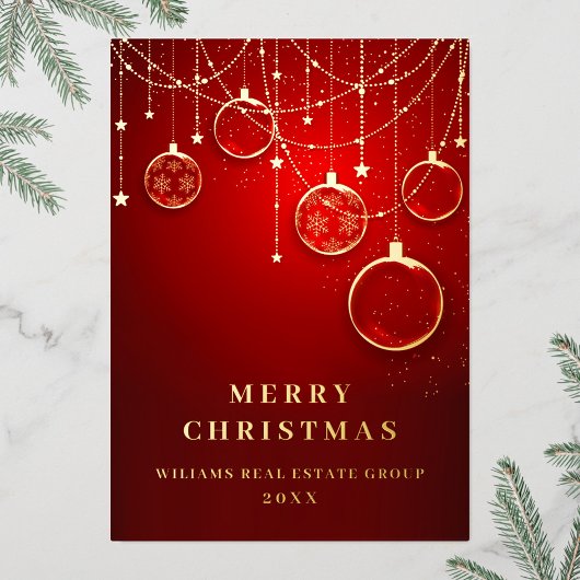 Merry Kerstmis Corporate Greeting Gold Folie Feestdagenkaart