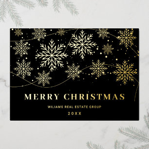 Merry Kerstmis Corporate Greeting Gold Folie Feestdagenkaart