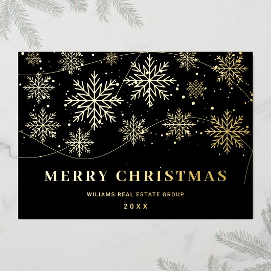 Merry Kerstmis Corporate Greeting Gold Folie Feestdagenkaart