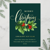 Merry Kerstmis Corporate Greeting Gold Folie Feestdagenkaart