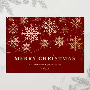 Merry Kerstmis Corporate Greeting Gold Folie Feestdagenkaart