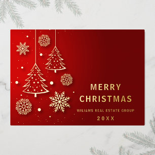 Merry Kerstmis Corporate Greeting Gold Folie Feestdagenkaart