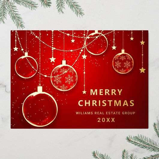 Merry Kerstmis Corporate Greeting Gold Folie Feestdagenkaart