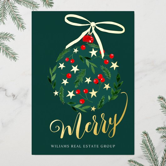 Merry Kerstmis Corporate Greeting Gold Folie Feestdagenkaart