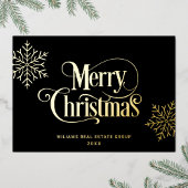Merry Kerstmis Corporate Greeting Gold Folie Feestdagenkaart