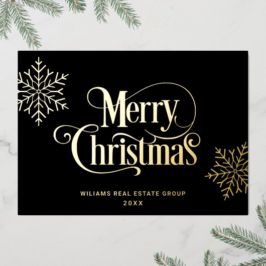 Merry Kerstmis Corporate Greeting Gold Folie Feestdagenkaart