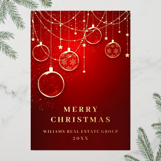 Merry Kerstmis Corporate Greeting Gold Folie Feestdagenkaart