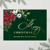 Merry Kerstmis Corporate Greeting Gold Folie Feestdagenkaart