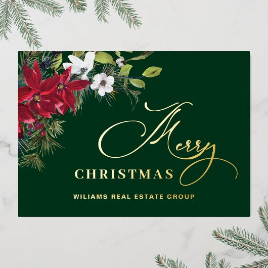 Merry Kerstmis Corporate Greeting Gold Folie Feestdagenkaart