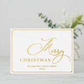 Merry Kerstmis Corporate Greeting Gold Folie Feestdagenkaart (Staand Voorkant)