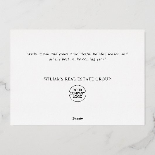 Merry Kerstmis Corporate Greeting Gold Folie Feestdagenkaart (Achterkant)