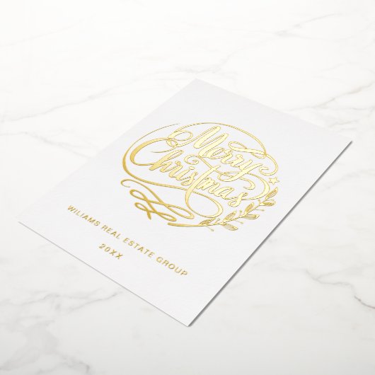 Merry Kerstmis Corporate Greeting Gold Folie Feestdagenkaart (Gedraaid)