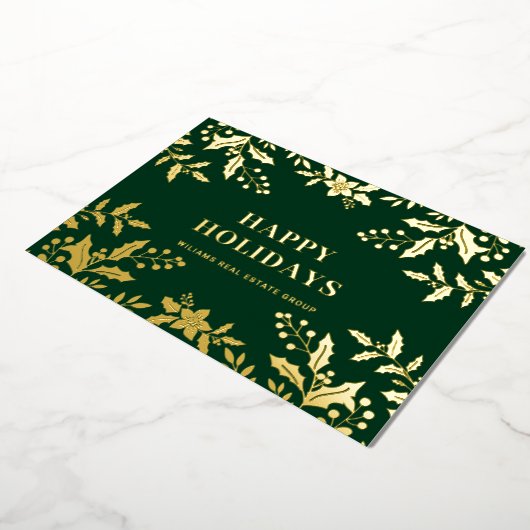 Merry Kerstmis Corporate Greeting Gold Folie Feestdagenkaart (Gedraaid)