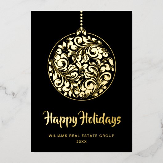 Merry Kerstmis Corporate Greeting Gold Folie Feestdagenkaart (Voorkant)