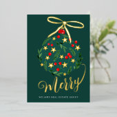 Merry Kerstmis Corporate Greeting Gold Folie Feestdagenkaart (Staand Voorkant)