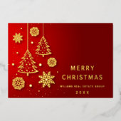 Merry Kerstmis Corporate Greeting Gold Folie Feestdagenkaart (Voorkant)