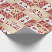 Merry Kerstmis  Country Quilt Pattern Cadeaupapier (Hoek)