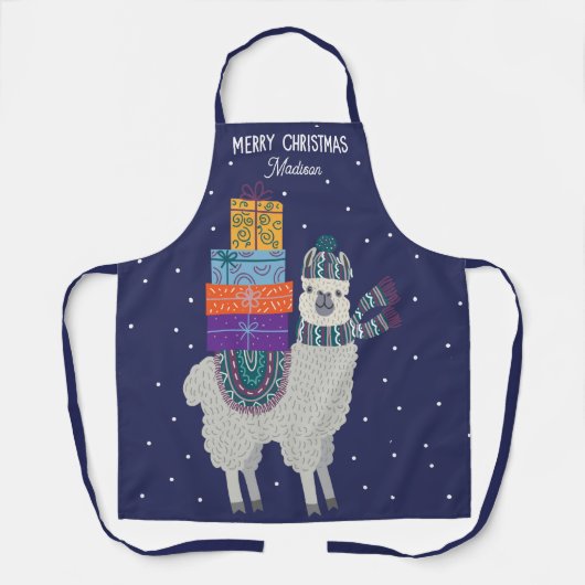 Merry Kerstmis Cute Llama Holiday Gifts Winter Schort (Voorkant)