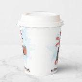 Merry Kerstmis Cute Penguin Waterverf Winter Papieren Bekers (Links)