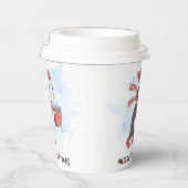 Merry Kerstmis Cute Penguin Waterverf Winter Papieren Bekers (Rechts)