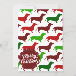 Merry Kerstmis Dachshund Wiener Dog Pattern Feestdagenkaart