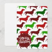 Merry Kerstmis Dachshund Wiener Dog Pattern Feestdagenkaart (Voorkant / Achterkant)