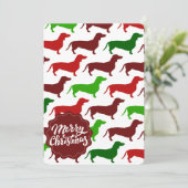 Merry Kerstmis Dachshund Wiener Dog Pattern Feestdagenkaart (Staand voorkant)