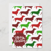 Merry Kerstmis Dachshund Wiener Dog Pattern Feestdagenkaart (Voorkant)