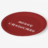 Merry Kerstmis Dark Red Papieren Bordje (Gekanteld)
