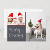 Merry Kerstmis design Double Photo Holiday Feestdagenkaart (Voorkant / Achterkant)