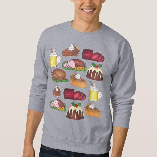 Merry Kerstmis Dinner Holiday Foods Ugly Sweater (Voorkant)